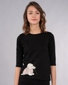 Shop Make A Wish Bunny Round Neck 3/4th Sleeve T-Shirt-Front