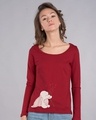Shop Make A Wish Bunny Scoop Neck Full Sleeve T-Shirt-Front