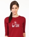 Shop Make A Wish Round Neck 3/4th Sleeve T-Shirt-Front