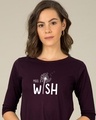 Shop Make A Wish Round Neck 3/4th Sleeve T-Shirt-Front