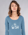 Shop Make A Wish Scoop Neck Full Sleeve T-Shirt-Front