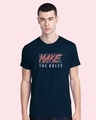 Shop Make And Break The Rules Half Sleeve T-Shirt Navy Blue-Front