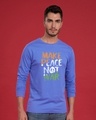 Shop Make Peace Tricolor Full Sleeve T-Shirt-Front