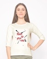 Shop Make Up Your Mind Round Neck 3/4th Sleeve T-Shirt-Front