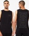 Shop Men's Black Man & Machine Graphic Printed Vest-Front