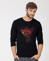 Shop Man Of Steel Emblem Full Sleeve T-Shirt (SL)-Front