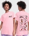 Shop Women's Pink Many Faces Snoopy Graphic Printed Boyfriend T-shirt-Front