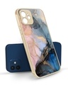 Shop Marble Ink Abstract Metallic Gold Premium Glass Case for Apple iPhone 12-Front