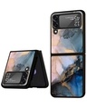 Shop Marble Ink Abstract Premium Glass Casefor Samsung Galaxy Z Flip4 5G (Shock Proof, Scratch Resistant)-Front