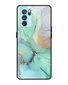 Shop Marble Printed Premium Glass Cover for Oppo Reno 6 Pro (Shock Proof, Lightweight)-Front