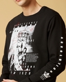 Shop Men's Black Graphic Print Brushed Regular Fit Sweatshirt-Full