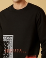 Shop Men's Black Placement Print Regular Fit Sweatshirt-Full