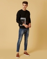 Shop Men's Black Placement Print Regular Fit Sweatshirt