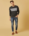 Shop Men's Grey Check Panelled Regular Fit Sweatshirt