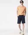 Shop Marine Blue Plain Shorts