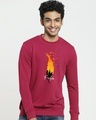 Shop Men's Maroon Freedom Feather Graphic Printed Sweatshirt-Front