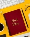Shop Maroon Good Vibes Notepad (50 Pages)-Front