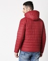 Shop Maroon Plain Puffer Jacket with Detachable Hood