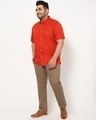 Shop Maroon Plus Size Solid Half Sleeve Shirt-Full