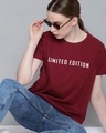 Shop Maroon Typographic T-Shirt-Front