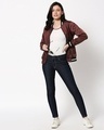 Shop Maroon Utra Varsity Bomber Jacket