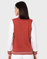 Shop Women's Red & White Color Block Varsity Bomber Jacket-Full