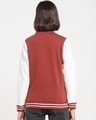 Shop Women's Pink & White Color Block Varsity Bomber Jacket-Design
