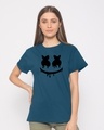 Shop Marshmello Mask Boyfriend T-Shirt-Front