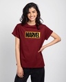 Shop Marvel Gold Boyfriend T-Shirt (AVL)-Front
