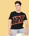 Shop Marvel Logo Half Sleeve T-Shirt (AVL)-Front