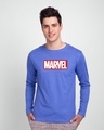 Shop Marvel Logo Ver 2 Full Sleeve T-Shirt (AVL)-Front