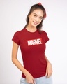 Shop Marvel Logo Ver 2 Half Sleeve T-Shirt (AVL)-Design