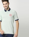 Shop Marvel Shield Camo Green Raglan Polo T-Shirt-Front