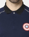 Shop Marvel Shield Pageant Blue Raglan Polo T-Shirt