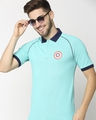 Shop Marvel Shield Turquoise Raglan Polo T-Shirt-Front