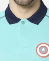 Shop Marvel Shield Turquoise Raglan Polo T-Shirt