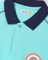 Shop Marvel Shield Turquoise Raglan Polo T-Shirt