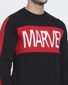 Shop Men's Black Marvel Color Block Flat Knit Sweater-Full