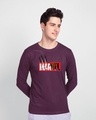 Shop Marvelrine Full Sleeve T-Shirt Deep Purple-Front