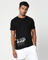 Shop Me And We Contrast Side Seam Panel T-Shirt Black-Neon Orange-Front