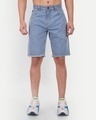 Shop Men's Blue Printed Shorts-Front