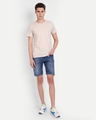 Shop Men's Blue Washed Slim Fit Shorts-Full