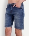 Shop Men's Blue Washed Slim Fit Shorts