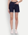 Shop Women's Blue Denim Shorts-Front