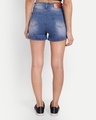Shop Women's Blue Washed Denim Shorts-Design