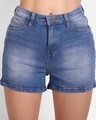 Shop Women's Blue Washed Denim Shorts