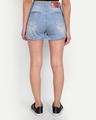 Shop Women's Blue Washed Denim Shorts-Design