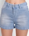 Shop Women's Blue Washed Denim Shorts