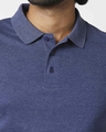 Shop Melange Navy Polo T-Shirt