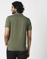Shop Melange Olive Polo T-Shirt-Full